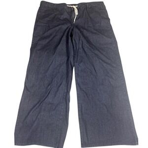 Ag Denim Pants Womens 16W Dark Wash Wide Leg Drawstring Stretch Indigo